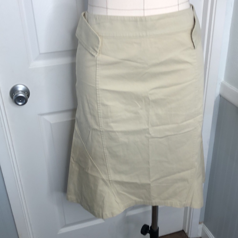 Jill Sander cotton high low A-line skirt tan sz 8